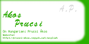 akos prucsi business card